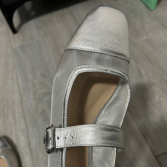 LIKE NEW! Women's Sam Edelman Silver/Mesh Ballet Flat Mary Jane- 8 1/2 - Picture 6 of 12